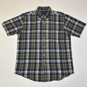 Pendleton Oceanside Plaid Shirt Men’s XL Short Sleeve Button Down Cotton